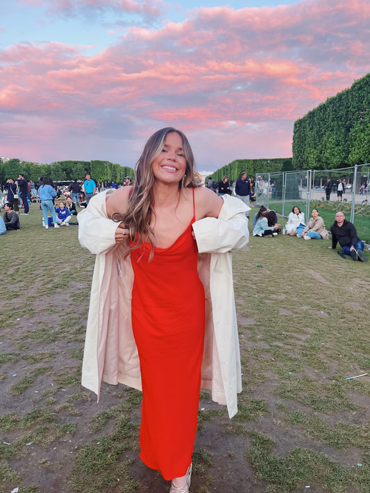 Zara Red Silk Dress