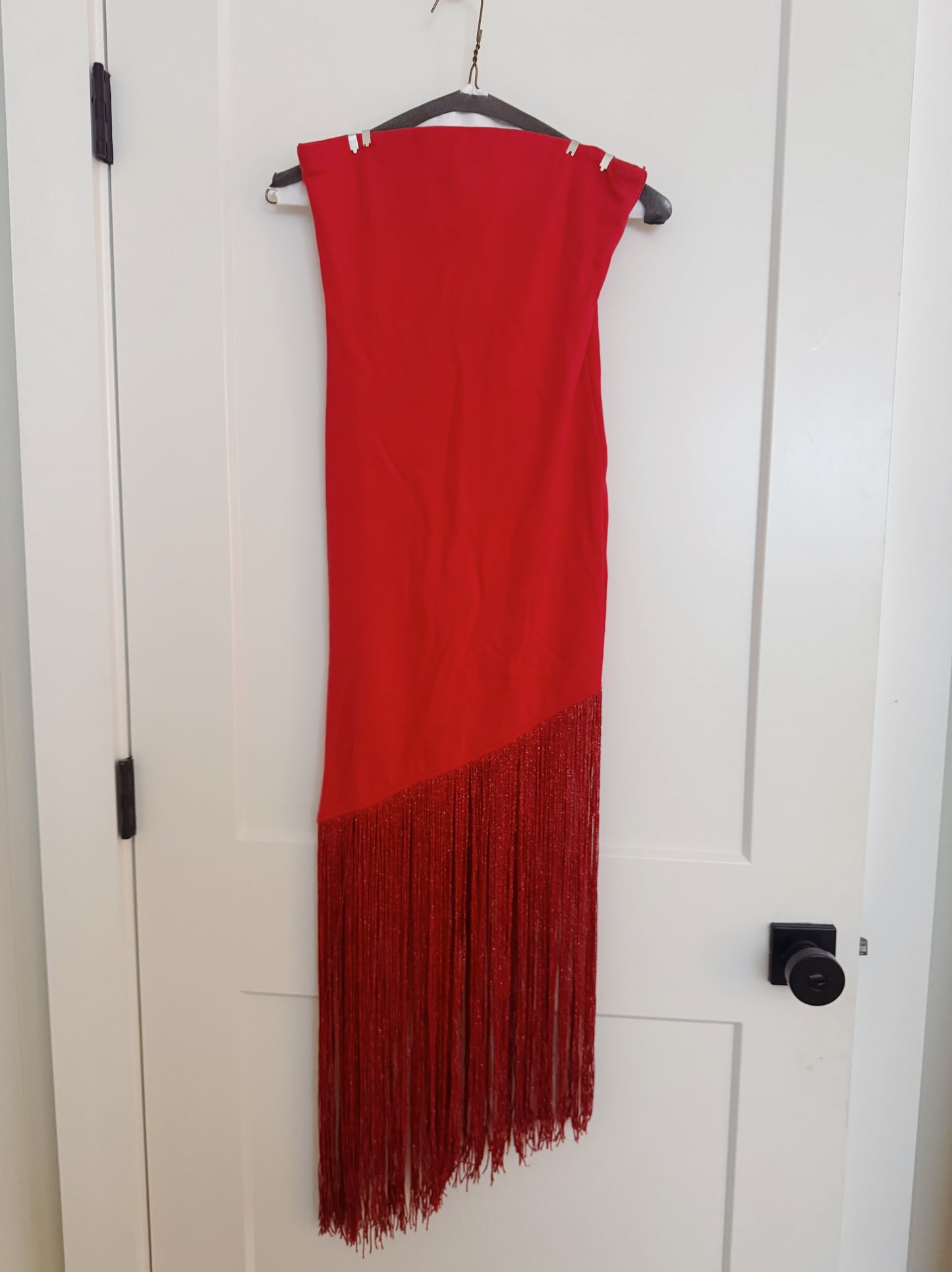 Triple Threads Red Fringe Midi Dress