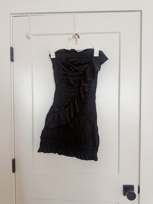 Oliviaecous Black Ruffle Dress