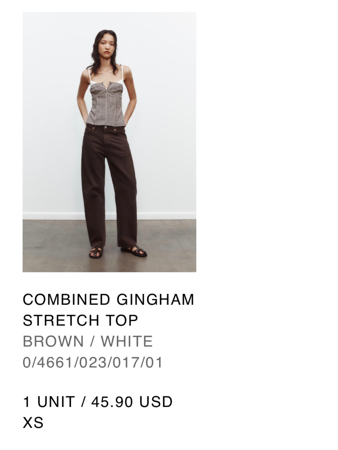 Zara Gingham Top