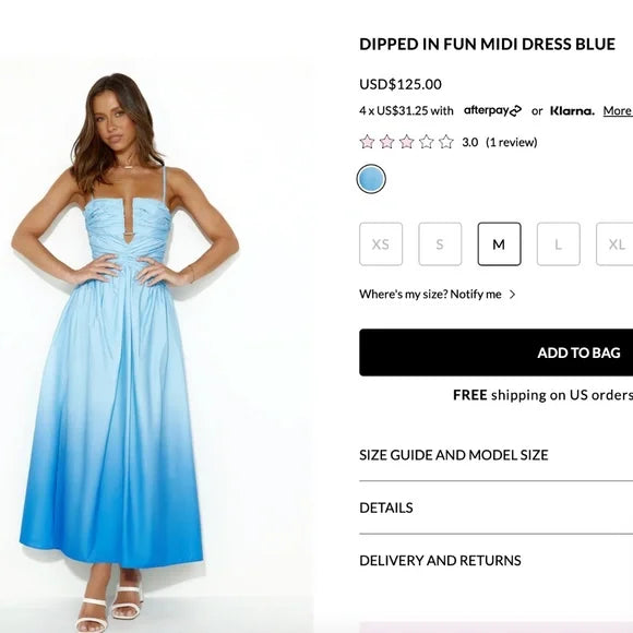Hello Molly Dipped In Fun Midi Dress Blue