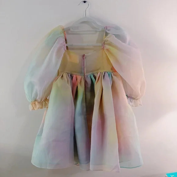 Selkie Rainbow Puff Dress