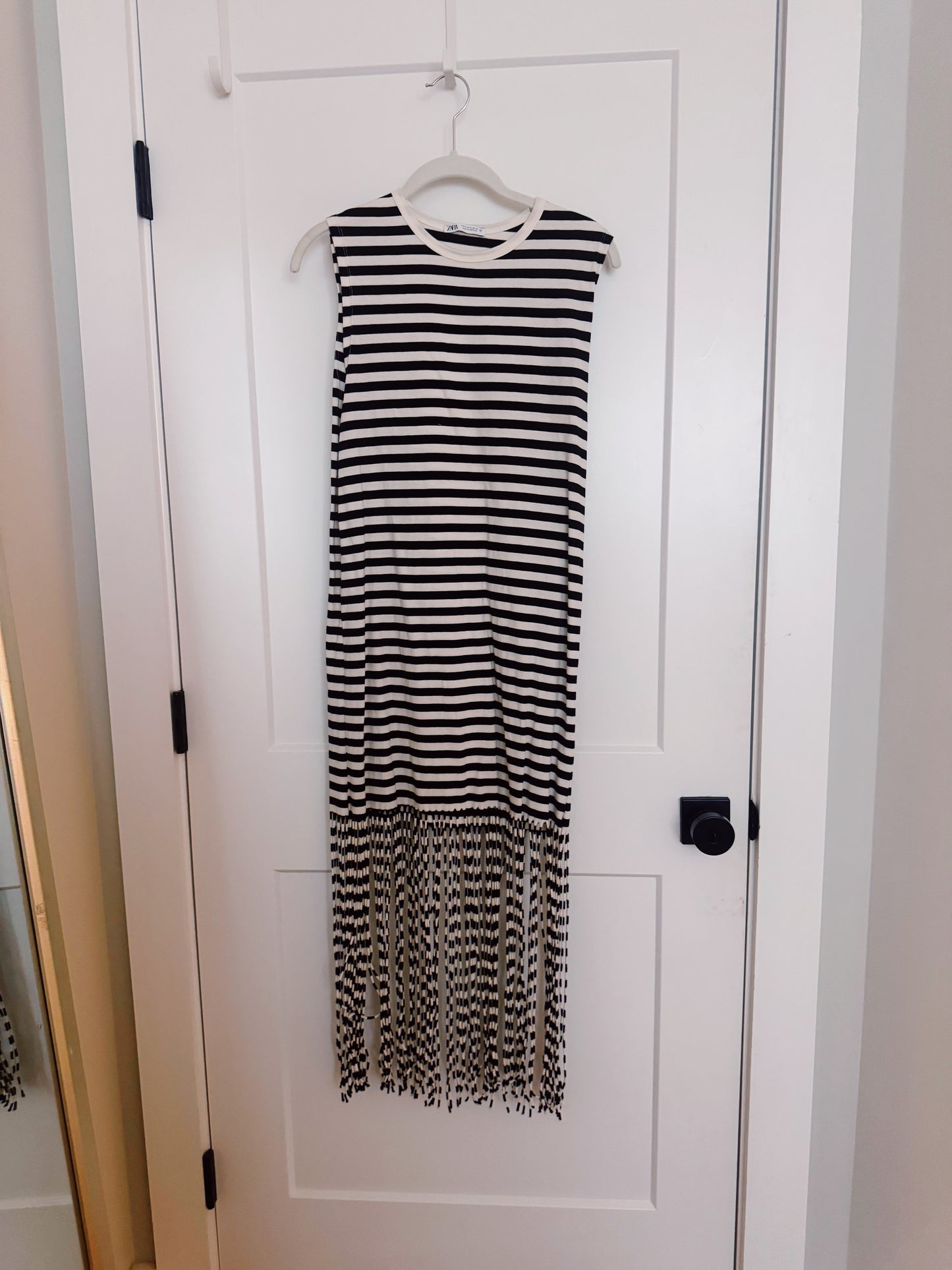 Zara Striped Fringe Dress